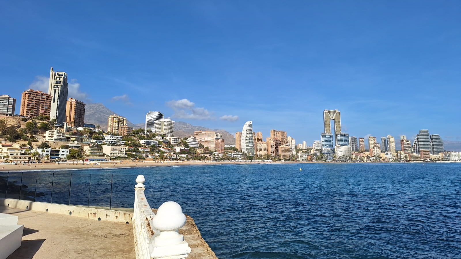 The Poniente skyline with Intempo, seen from the water